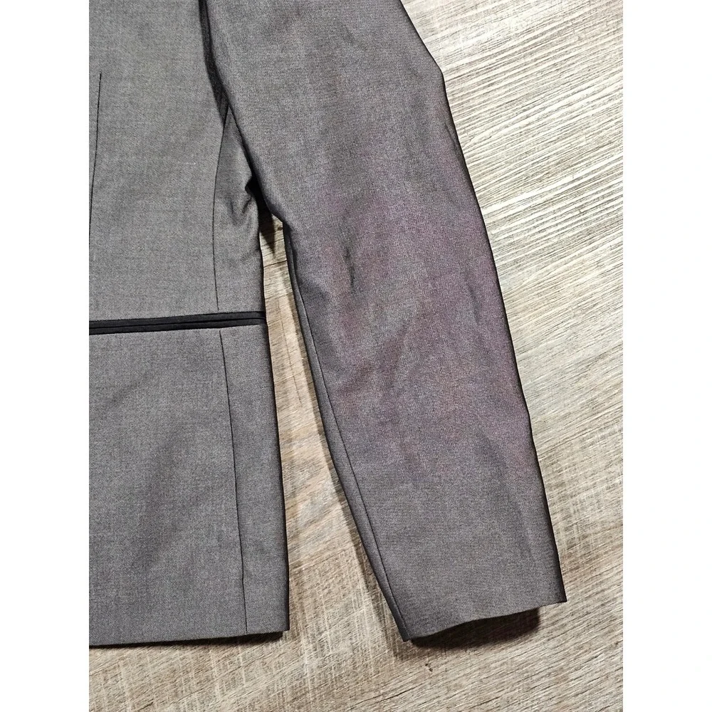 Guess‎ Mens Gray Two-Tone Single Button Slim Fit Blazer Jacket Metallic Sheen